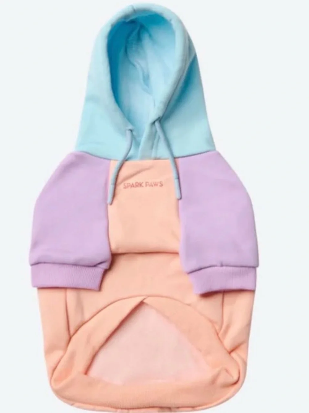 Spark Paws Pastel Multicolor Dog Hoodie - Soft Pink, Lavender & Light Blue